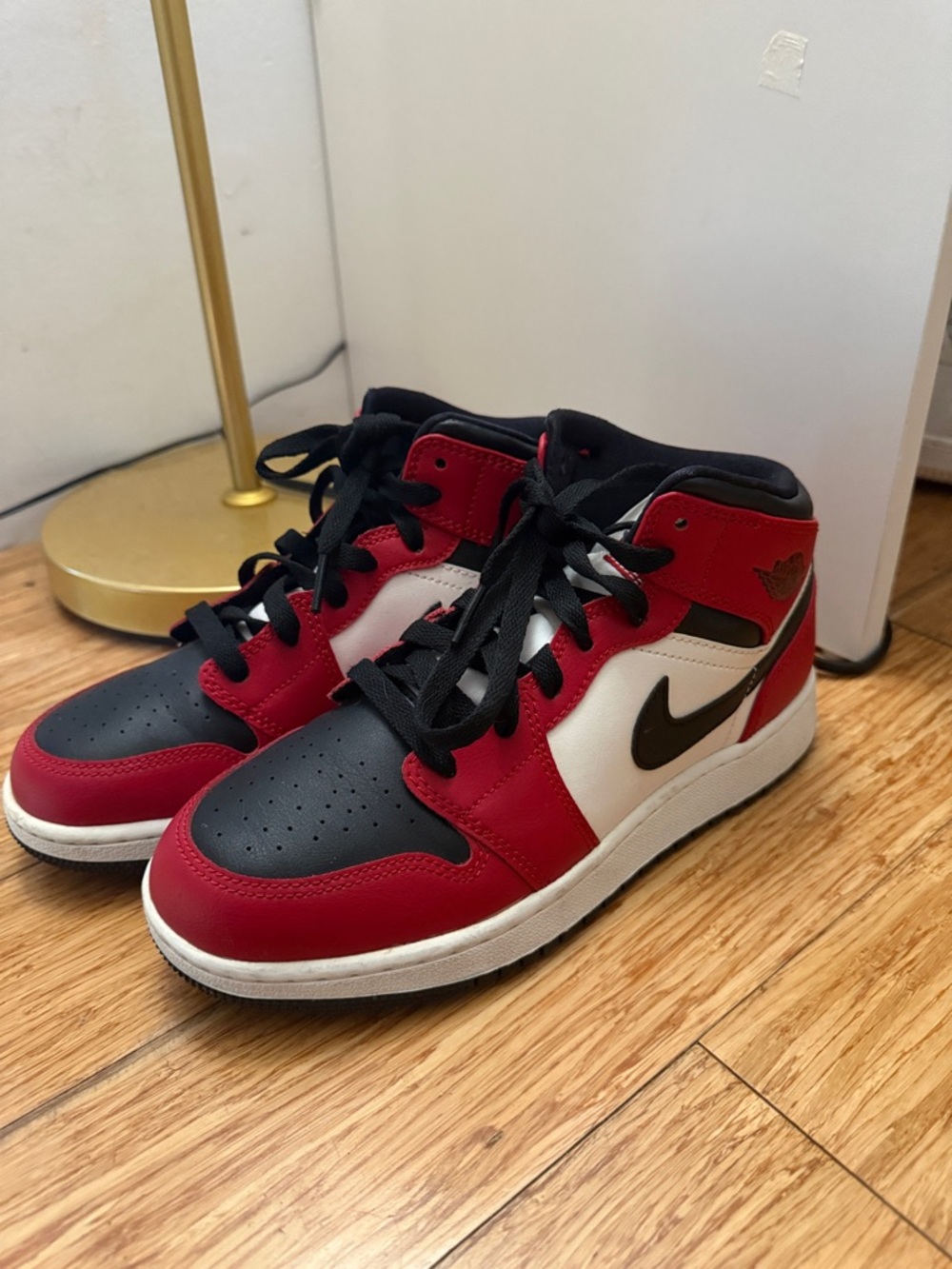 Nike  Red, Black & White High-Top Sneakers